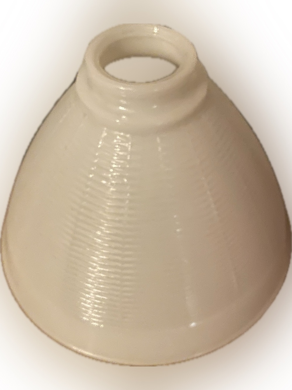Vtg white Milk Glass Lamp Shade Beehive Cone 8" Torchiere Pendant 2.25 Fitter